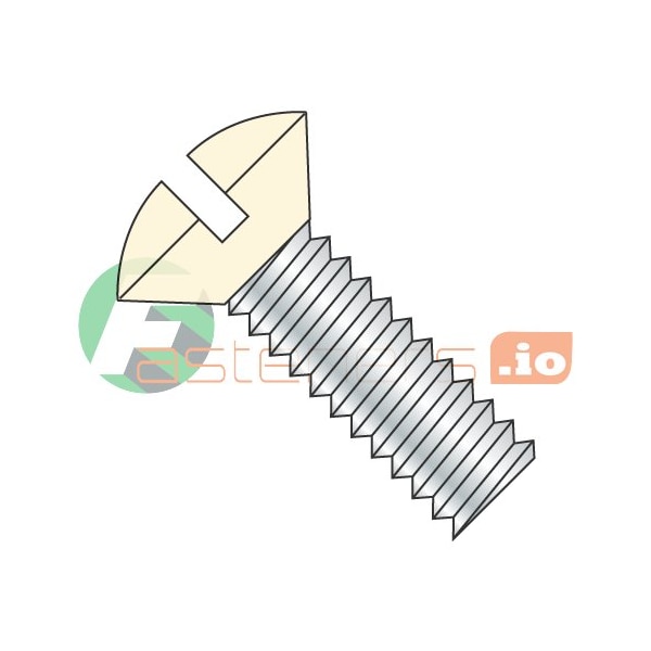 Newport Fasteners #6-32 x 1-1/4 in Slotted Oval Machine Screw, Zinc Plated Steel, 8000 PK 938274 - main